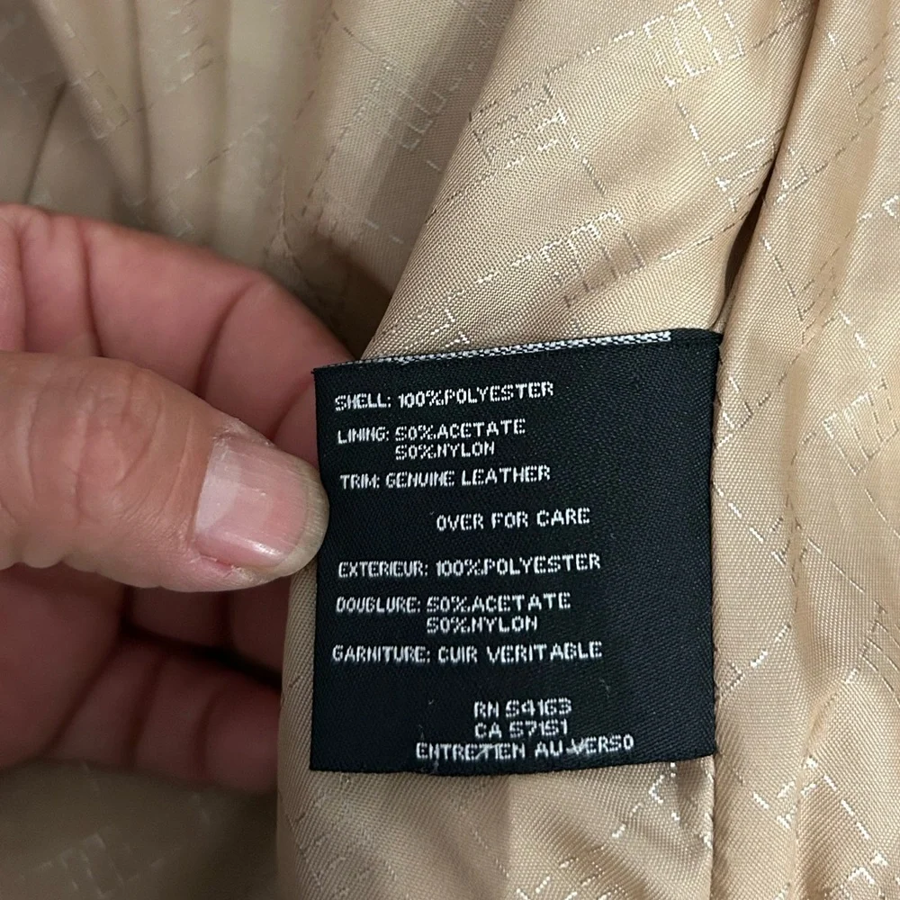 Cole Haan trench coat 🧥 beige color women’s size small pockets and belt - Picture 6 of 6